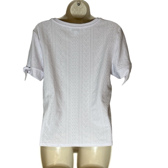 White islet women’s top with ties on sleeves size S - Picture 2 of 8